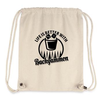 Backgammon | Jeu de société | Don - Sac à cordon recyclé Stanley/Stella - blanc naturel - Devant