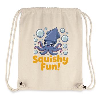 Illustration de calmar Squishy Fun - Sac à cordon recyclé Stanley/Stella - blanc naturel - Devant