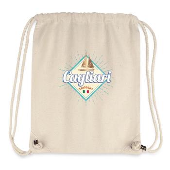 Cagliari in Sardinien Italien mit Segelschiff - Stanley/Stella recycelter Gym Bag - Naturweiß - Vorne
