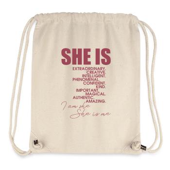 She Is Me Empowered Woman Typography - Stanley/Stella Recycled Gym Bag - natural - Front