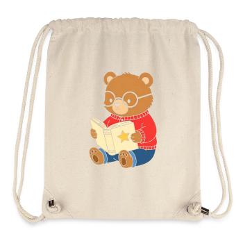 Little bear reads star book - Stanley/Stella Recycled Gym Bag - natural - Front