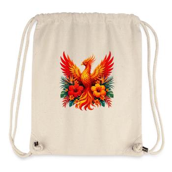 Flammenphönix mit Tropenblüten - Stanley/Stella recycelter Gym Bag - Naturweiß - Vorne