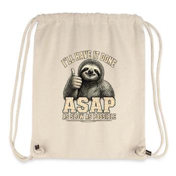 Sloth ASAP As Slow As Possible Shirt - Stanley/Stella Recycled Gym Bag - natural - Front