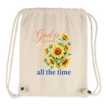 Dieu est bon tout le temps Tournesol chrétien - Sac à cordon recyclé Stanley/Stella - blanc naturel - Devant