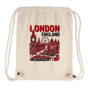 London England Skyline With Famous Landmarks - Stanley/Stella recycelter Gym Bag - Naturweiß - Vorne