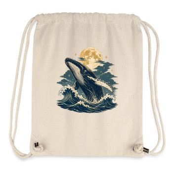 Moonlit Whale Waves - Stanley/Stella Recycled Gym Bag - natural - Front