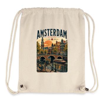 Amsterdamer Kanal-Sonnenuntergang - Stanley/Stella recycelter Gym Bag - Naturweiß - Vorne