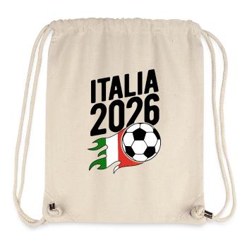 Italia 2026 Fußball Flamme mit Flagge - Stanley/Stella recycelter Gym Bag - Naturweiß - Vorne
