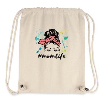 #momlife Best Mom Mother's Day Messy Bun Thank You Mommy - Stanley/Stella Recycled Gym Bag - natural - Front