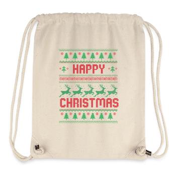 Happy Christmas - Stanley/Stella Recycled Gym Bag - natural - Front