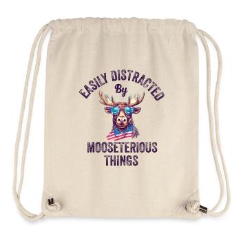 Easily Distracted Funny Moose Moose - Stanley/Stella Recycled Gym Bag - natural - Front