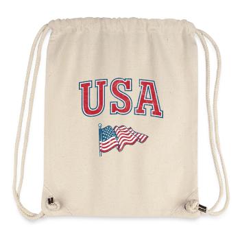 USA Flag - Stanley/Stella Recycled Gym Bag - natural - Front