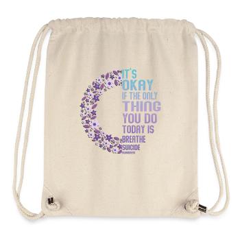 Guerrier pour la santé mentale Violet et turquoise - Sac à cordon recyclé Stanley/Stella - blanc naturel - Devant