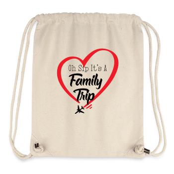 Oh Sip C’est un voyage en famille - Sac à cordon recyclé Stanley/Stella - blanc naturel - Devant
