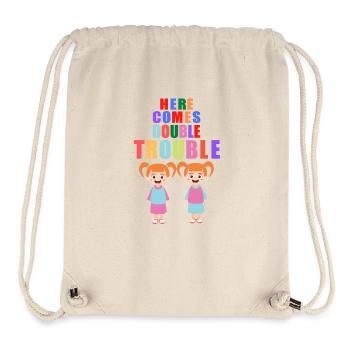 Here comes double Trouble Twins Girls - Stanley/Stella Recycled Gym Bag - natural - Front