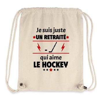 Juste un retraité qui aime le hockey, retraite - Sac à cordon recyclé Stanley/Stella - blanc naturel - Devant