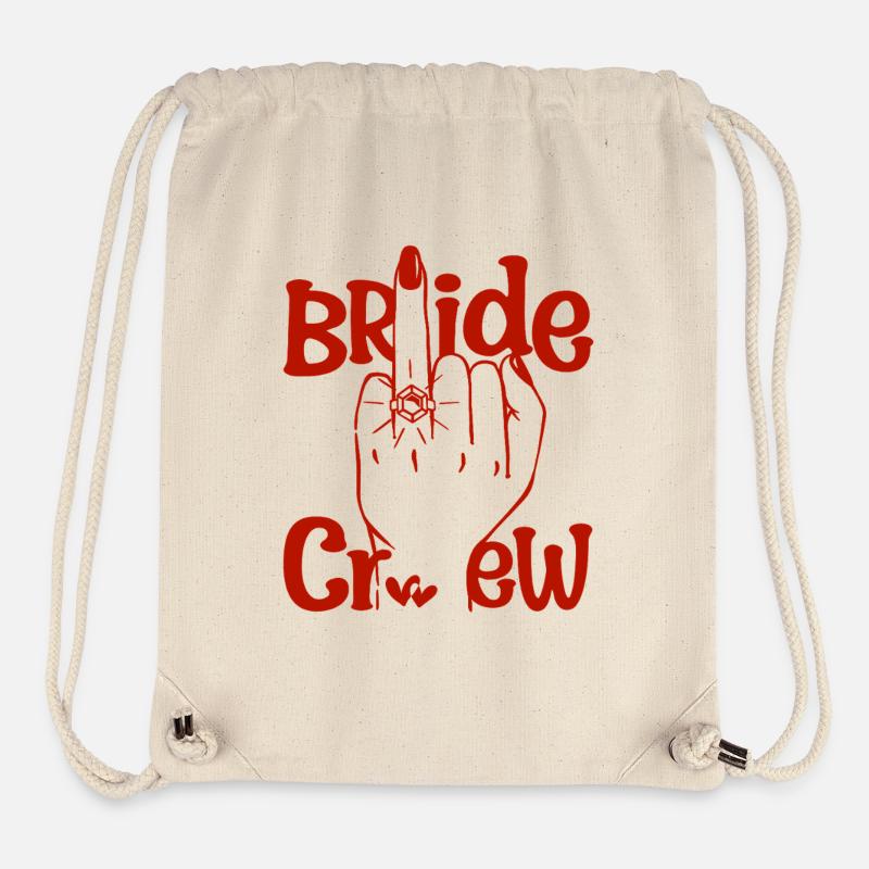 Enterrement de vie de garçon Équipe de mariée Équipage Enterrement de vie de jeune fille - Sac à cordon recyclé Stanley/Stella - blanc naturel