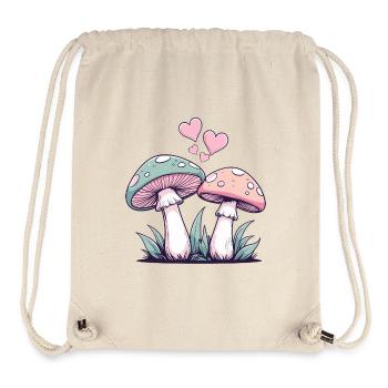Mushrooms - Couple Hearts - Stanley/Stella Recycled Gym Bag - natural - Front