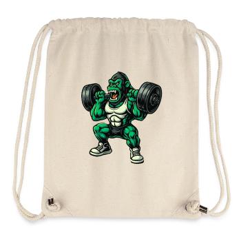 Gorilla Weights Gym Haltère Fitness Sports Training - Sac à cordon recyclé Stanley/Stella - blanc naturel - Devant