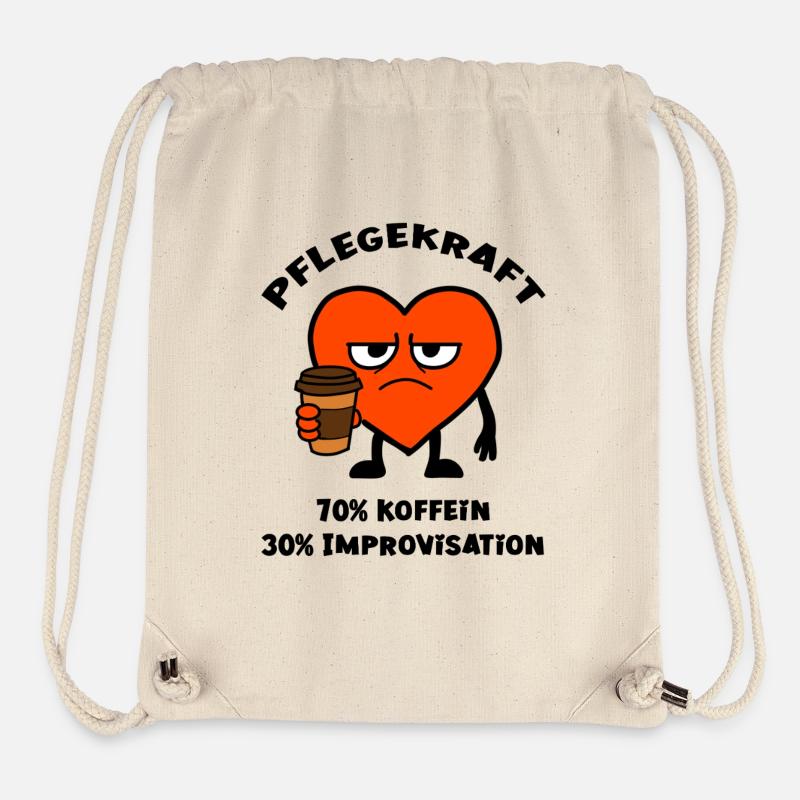 Pflegekraft 70% Koffein 30% Improvisation - Stanley/Stella recycelter Gym Bag - Naturweiß