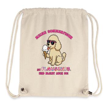 Süßes Pudelmotiv mit Eiswaffel, Urlaubsmotiv - Stanley/Stella recycelter Gym Bag - Naturweiß - Vorne
