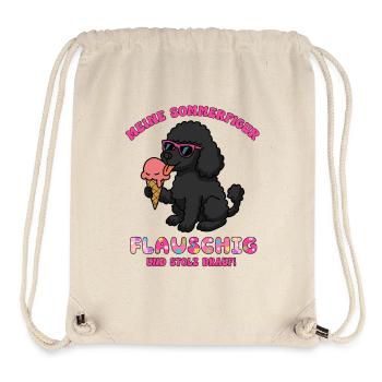 Süßes Pudelmotiv mit Eiswaffel, Urlaubsmotiv - Stanley/Stella recycelter Gym Bag - Naturweiß - Vorne