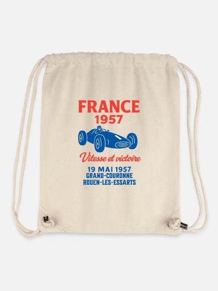 France 1957 Retro racing culture - Stanley/Stella Recycled Gym Bag - natural
