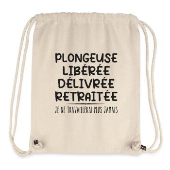 Plongeuse célèbre sa retraite avec humour cadeau - Sac à cordon recyclé Stanley/Stella - blanc naturel - Devant