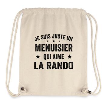 Fier d’être Menuisier et Passionné de Randonnée - Sac à cordon recyclé Stanley/Stella - blanc naturel - Devant
