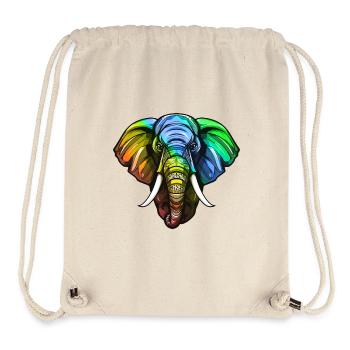 Elephant Head Colorful - Stanley/Stella Recycled Gym Bag - natural - Front