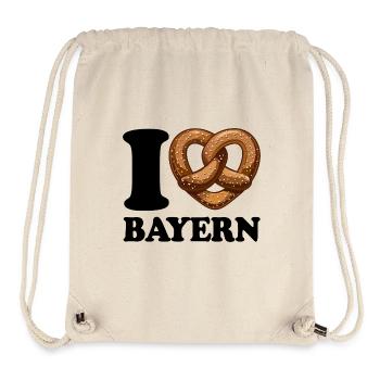 J’aime le Bavier et les bretzels - Coeur - Hobby - Sac à cordon recyclé Stanley/Stella - blanc naturel - Devant