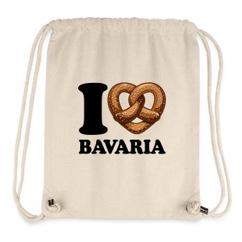 J’aime le bretzel de Bavière - Coeur - Dire - Sac à cordon recyclé Stanley/Stella - blanc naturel - Devant