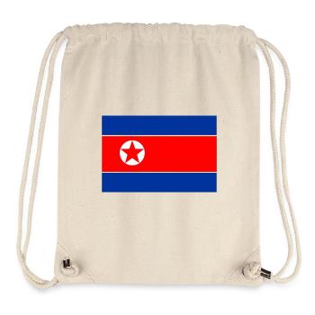 Drapeau du logo de la Corée du Nord Drapeau nord-coréen - Sac à cordon recyclé Stanley/Stella - blanc naturel - Devant