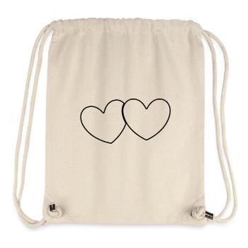 cœur noir cadeau - Sac à cordon recyclé Stanley/Stella - blanc naturel - Devant