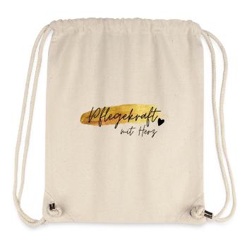 Pflegekraft mit Herz Goldschrift Geschenk Jubiläum - Stanley/Stella recycelter Gym Bag - Naturweiß - Vorne