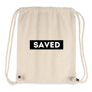 Bold 'SAVED' - Christian Faith Apparel - Stanley/Stella Recycled Gym Bag - natural - Front