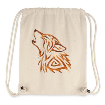 Stammes-Wolf heult Kupferflamme - Stanley/Stella recycelter Gym Bag - Naturweiß - Vorne