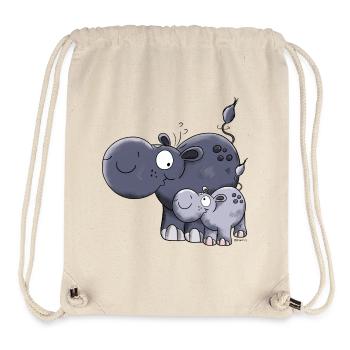 Hippo Family - Stanley/Stella Recycled Gym Bag - natural - Front