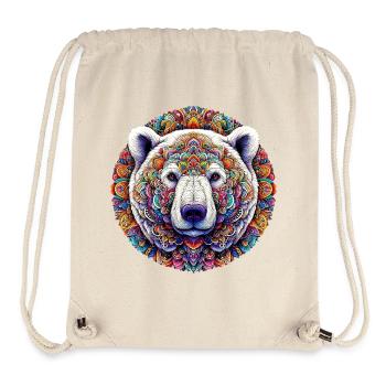 Weißer Eisbär mit Mandalas verziert - Stanley/Stella recycelter Gym Bag - Naturweiß - Vorne