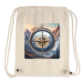Kompass / Himmelsrichtung / Reisen / Survival - Stanley/Stella recycelter Gym Bag - Naturweiß - Vorne