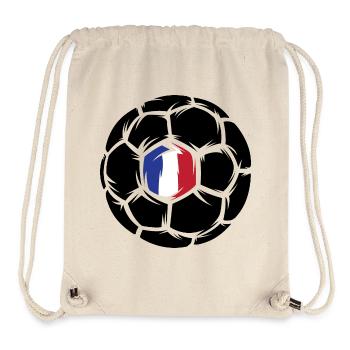 Handball France Handball Joueur Logo Symbole icône Championnat d’Europe - Sac à cordon recyclé Stanley/Stella - blanc naturel - Devant