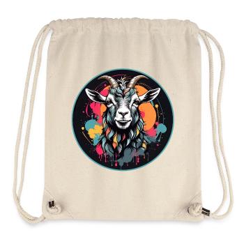 Colorful goat portrait billy goat - Stanley/Stella Recycled Gym Bag - natural - Front