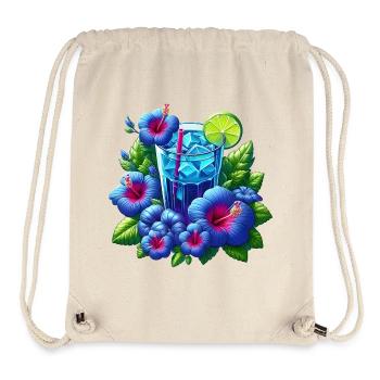 Thé bleu à l’hibiscus - Sac à cordon recyclé Stanley/Stella - blanc naturel - Devant
