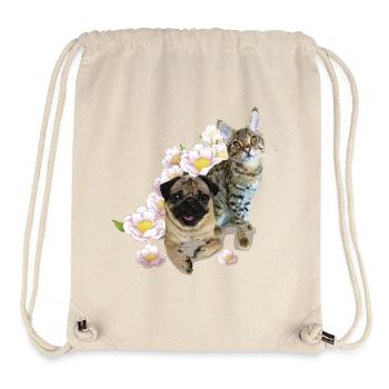 Pug and cat - Stanley/Stella Recycled Gym Bag - natural - Front