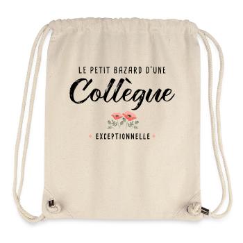 Cadeau collègue petit bazard d une Collègue - Sac à cordon recyclé Stanley/Stella - blanc naturel - Devant