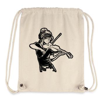 Fiddle Girl Drawing - Stanley/Stella Recycled Gym Bag - natural - Front