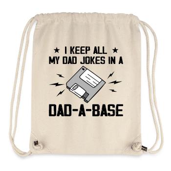 I Keep All My Dad Jokes In A Dad-A-Base - Vintage - Stanley/Stella Recycled Gym Bag - natural - Front