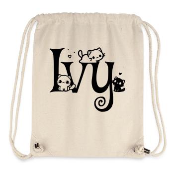 lierre Nom Prénom Nom du chaton - Sac à cordon recyclé Stanley/Stella - blanc naturel - Devant