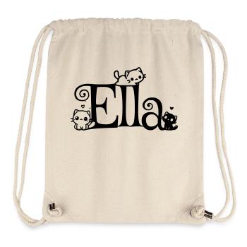 Ella nom Prénom Nom du chaton - Sac à cordon recyclé Stanley/Stella - blanc naturel - Devant
