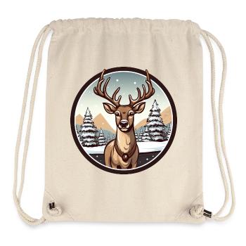 Cerfs en hiver - Sac à cordon recyclé Stanley/Stella - blanc naturel - Devant